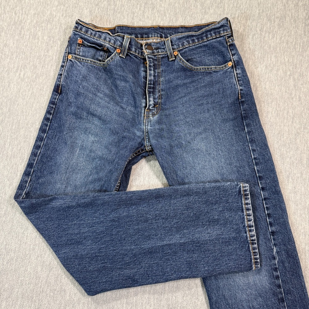 VTG Levis 505 Jeans Mens 33x30 Blue Regular Straight Y2K Dark Wash‎ Mid Rise